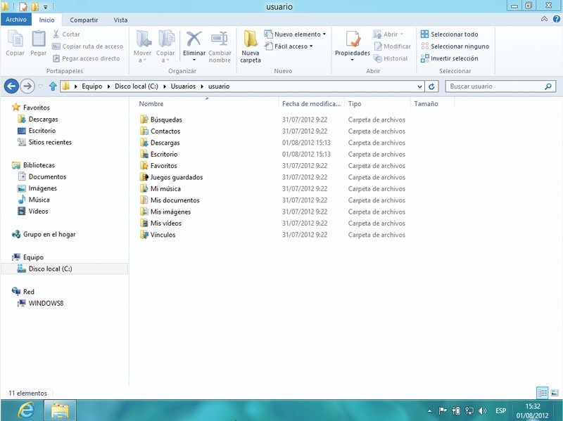 Windows 8 Explorador de archivos
